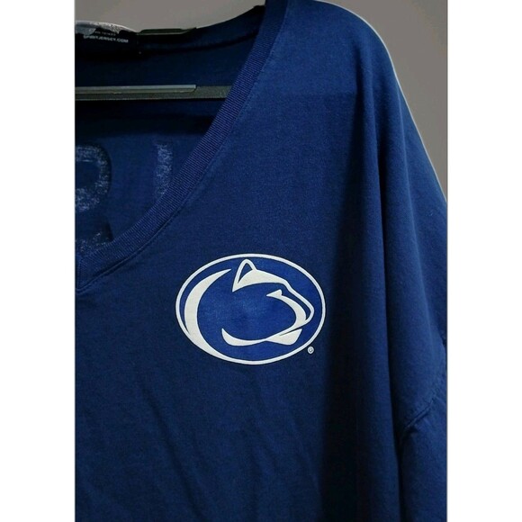 Penn State Nittany Lions Women's L Spirit Jersey Oversized V-Neck Navy Tee NCAA - Picture 3 of 9